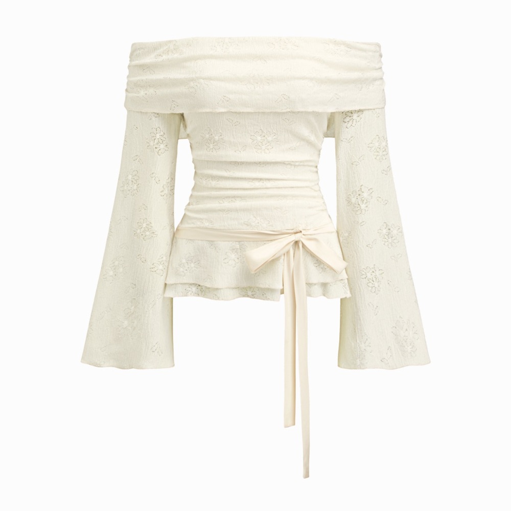 CIDER off the shoulder lace tie top size XL